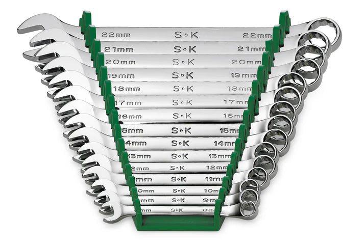 SK Tools 86265 15-Piece Metric Combination Wrench Set