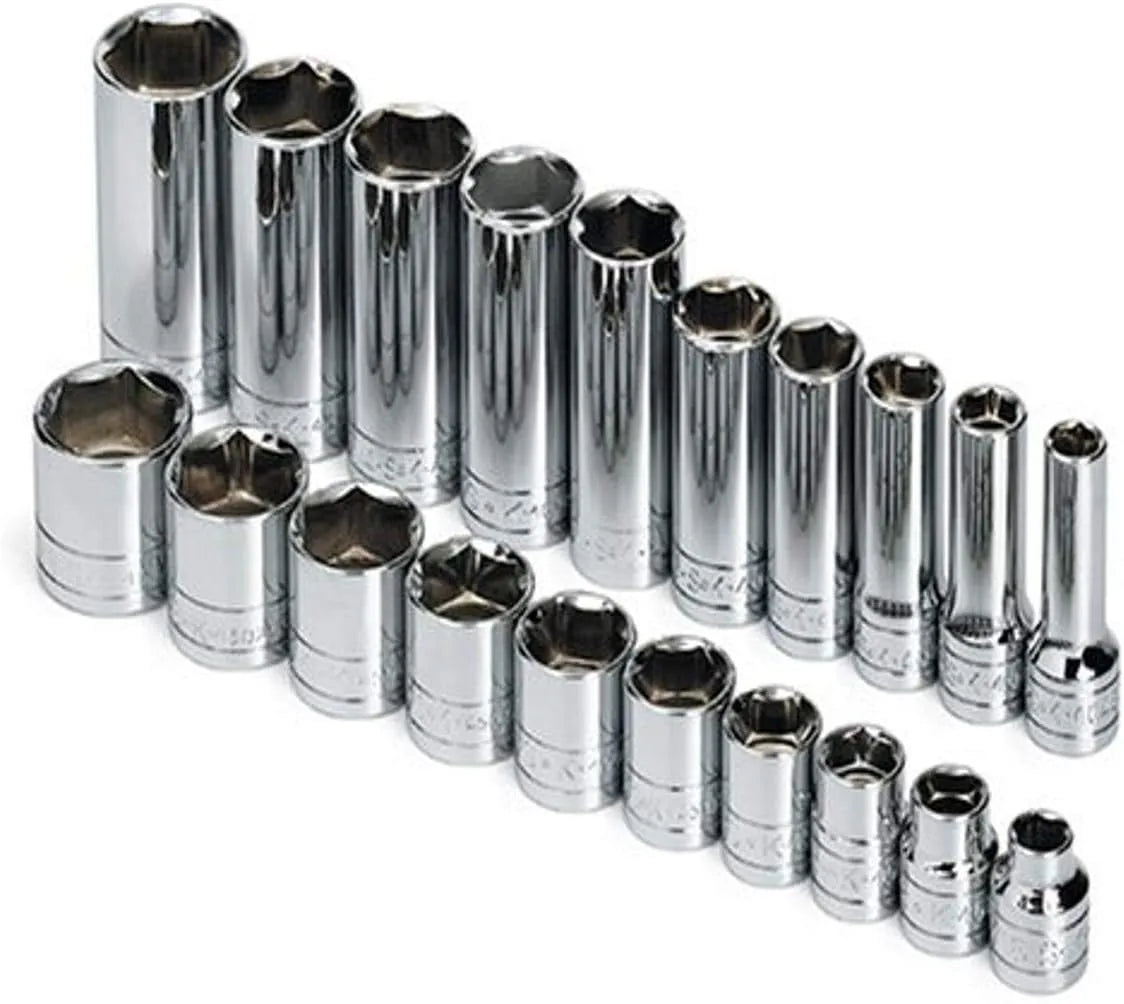 SK Tools 89040 20-Piece 3/8" Drive Standard Chrome Socket Set
