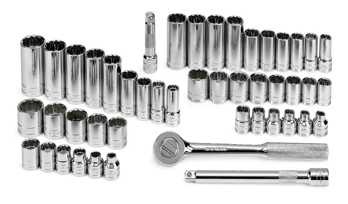 SK Tools 94547-12 47-Piece 3/8" Drive 12 Point SAE & Metric Chrome Socket Set