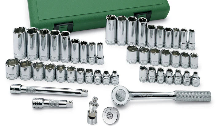 SK Tools 94549 49-Piece 3/8" Drive 6 Point SAE & Metric Chrome Socket Set