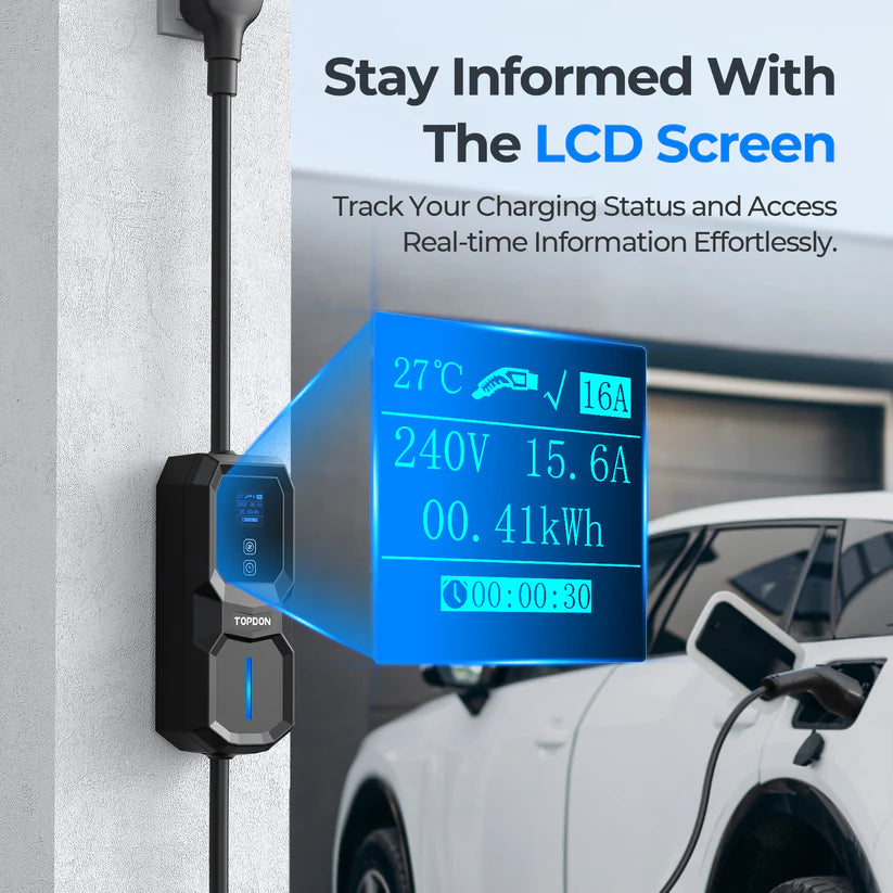 TOPDON ACPORT32N650 PulseQ AC Portable 32A NEMA 6-50 Plug EV Charger