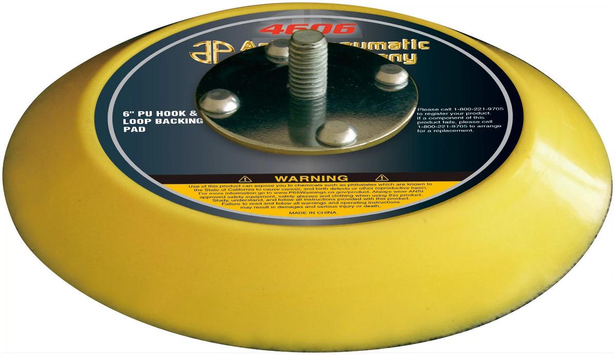 Astro Pneumatic 4606 6" PU Hook & Loop Backing Pad