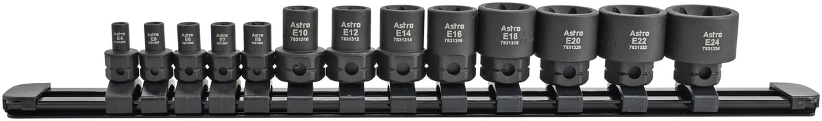 Astro Pneumatic 78313 13-Piece 1/4" & 3/8" Drive External Torx Nano Impact Socket Set