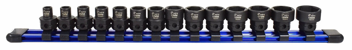 Astro Pneumatic 78314 14-Piece 3/8" Drive Low Profile Nano Impact Sockets