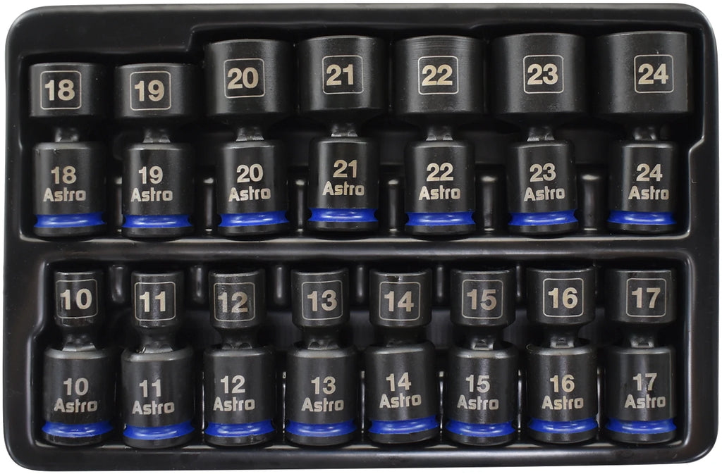 Astro Pneumatic 78315 15-Piece 3/8" Drive 10-24mm Nano Pinless Universal Impact Socket Set - Tool Leaks