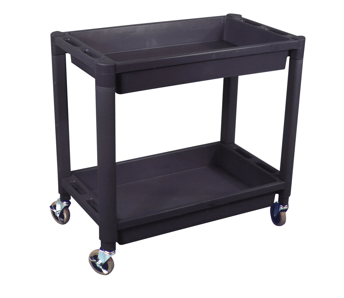 Astro Pneumatic 8330 Heavy-Duty Plastic 2 Shelf Utility Cart - Black Color