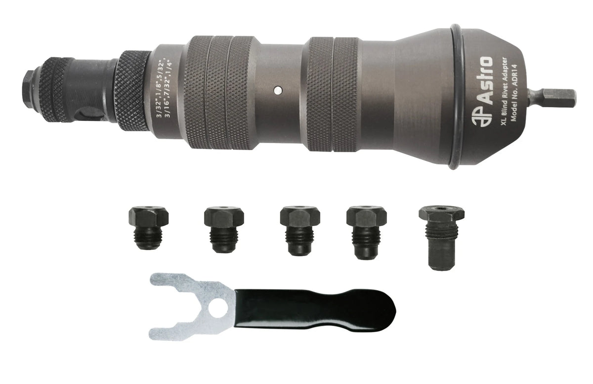 Astro Pneumatic ADR14 XL Blind Rivet Adapter Kit - 1/4" Cap