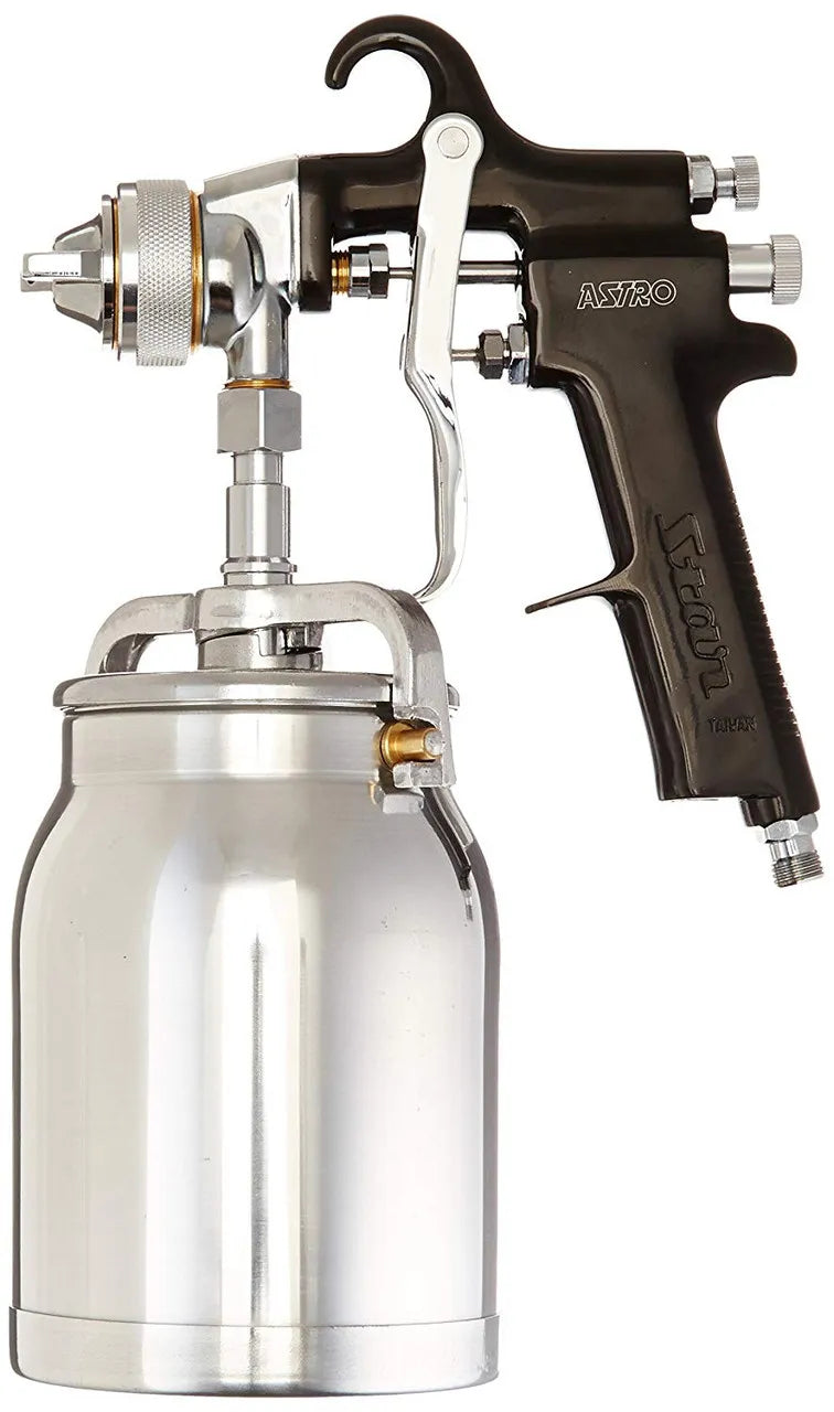Astro Pneumatic AS7SP Spray Gun with Cup - Black Handle - 1.8mm Nozzle - Tool Leaks
