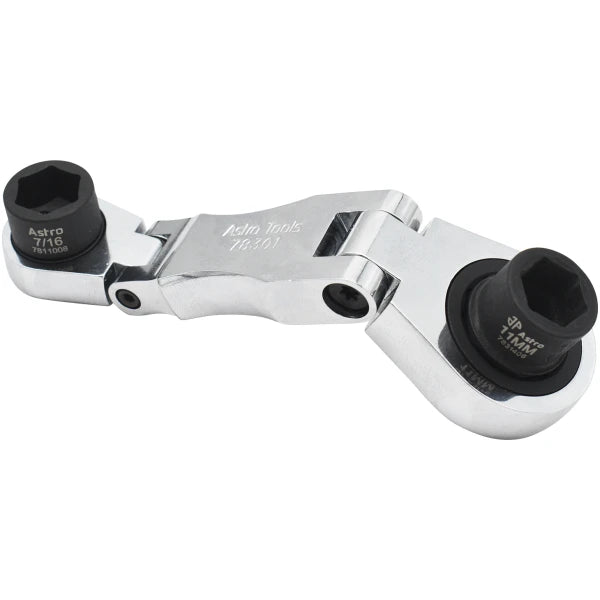 Astro Pneumatic 78301 Stubby Ratcheting Flex Head Double Box End - Tool Leaks