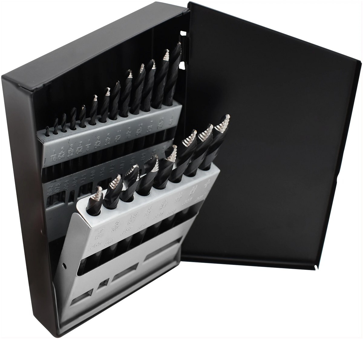 Astro Pneumatic TS21 21-Piece TurboStep HSS Mechanics-Length Drill Bit Set, 1/16"-3/8"