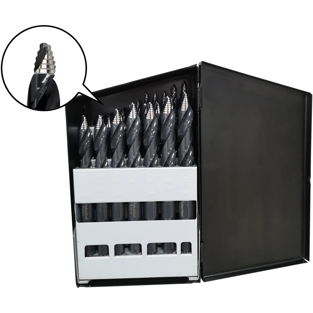 Astro Pneumatic TS29 29-Piece TurboStep HSS Reduced-Shank Mechanics-Length Drill Bit Set, 1/16"-1/2"