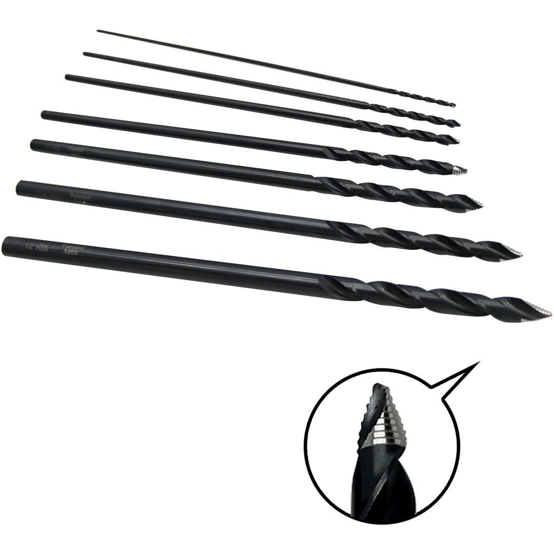 Astro Pneumatic TS7 7-Piece TurboStep Aircraft Extension Length Drill Bit