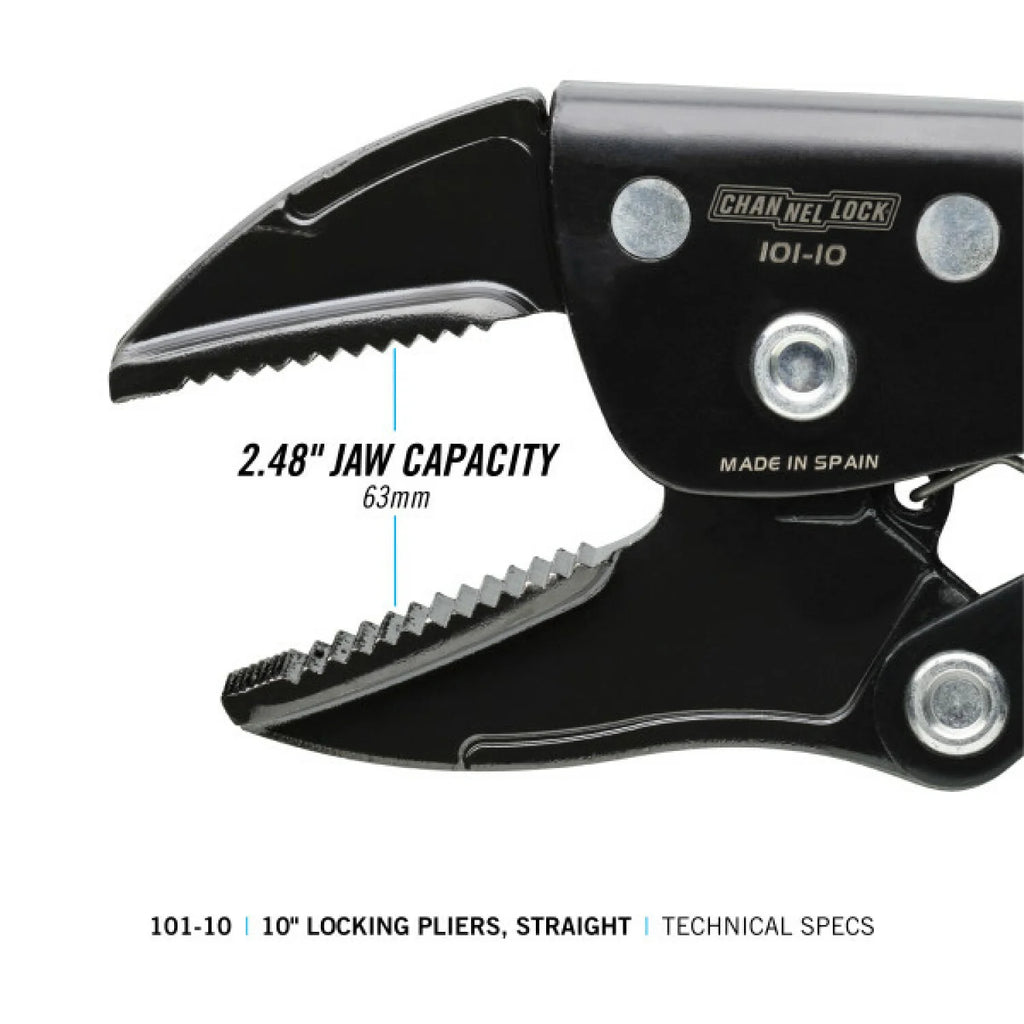 CHANNELLOCK 101-10 10" Locking Pliers, Straight - Tool Leaks
