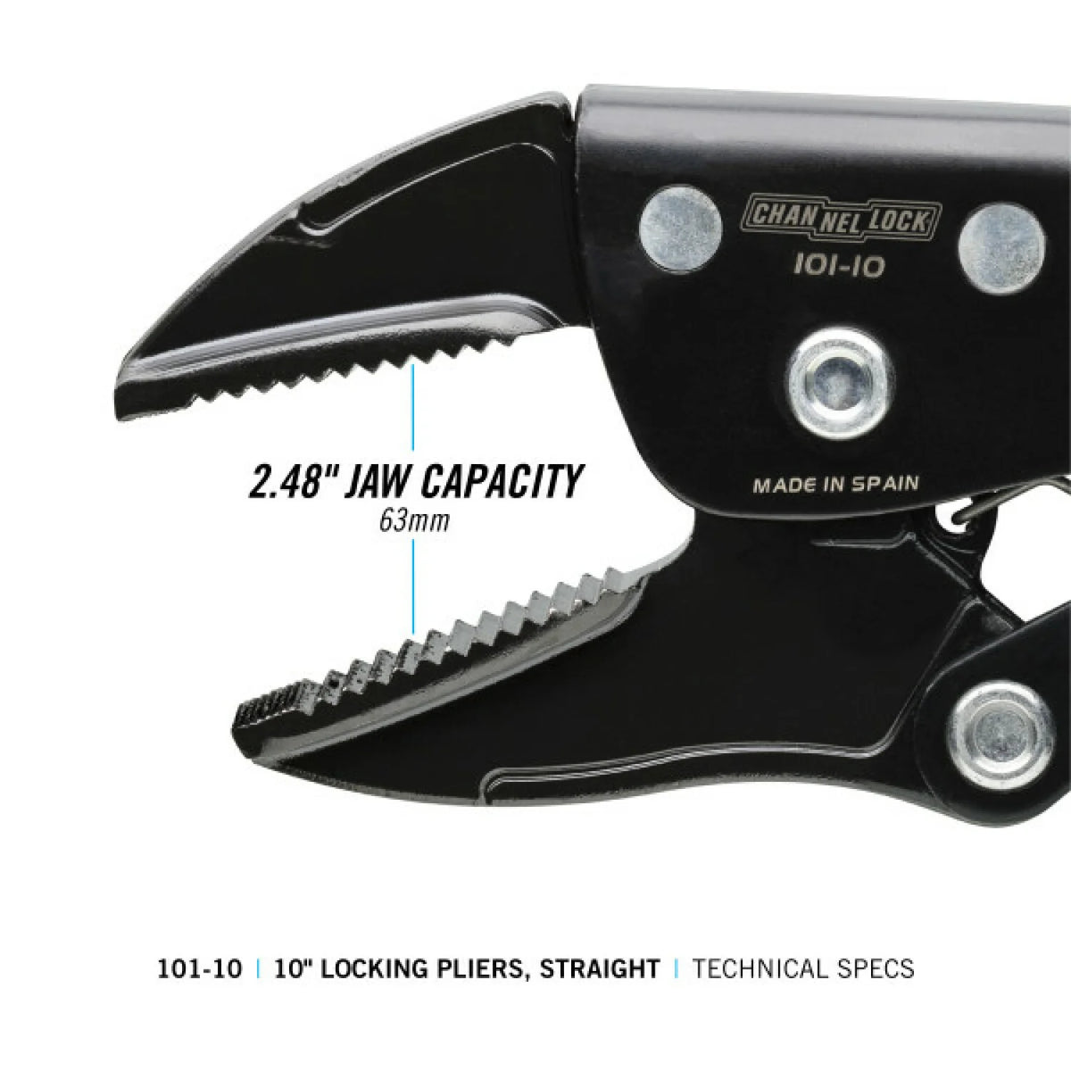CHANNELLOCK 101-10 10" Locking Pliers, Straight