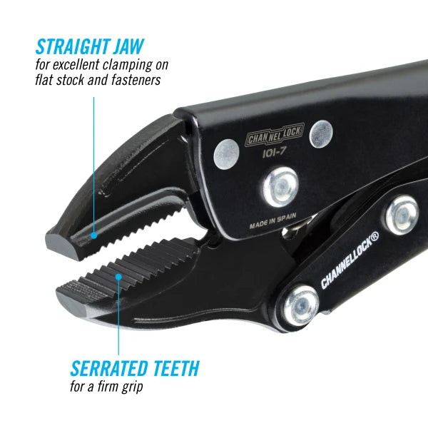 CHANNELLOCK 101-7 7" Locking Pliers, Straight