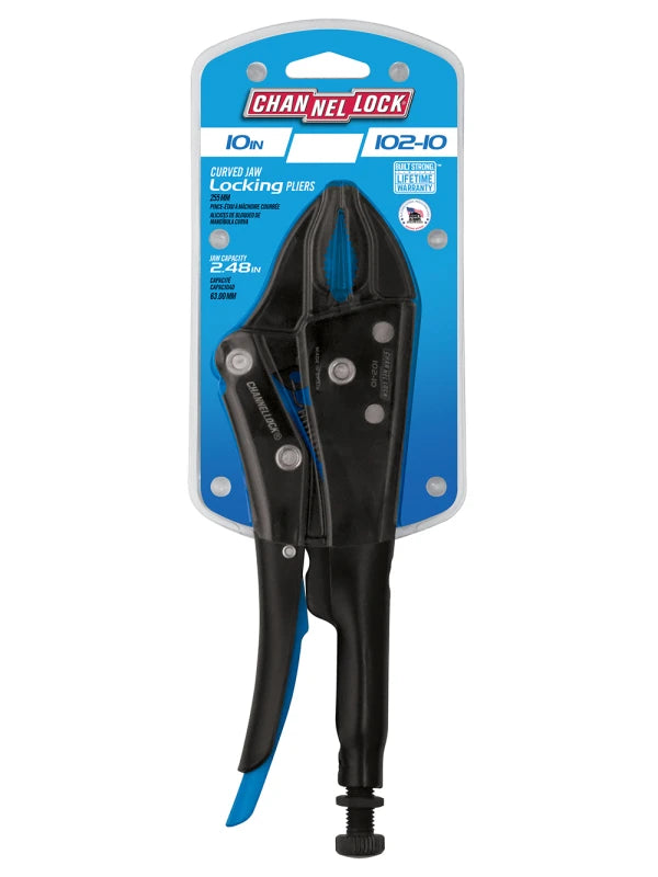 CHANNELLOCK 102-10 10" Locking Pliers, Curved Jaw