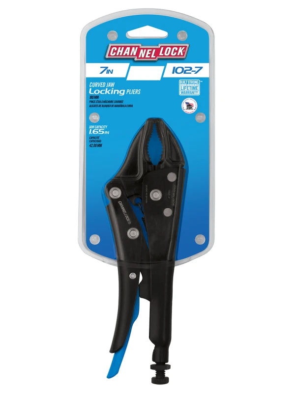 CHANNELLOCK 102-7 7" Locking Pliers, Curved Jaw