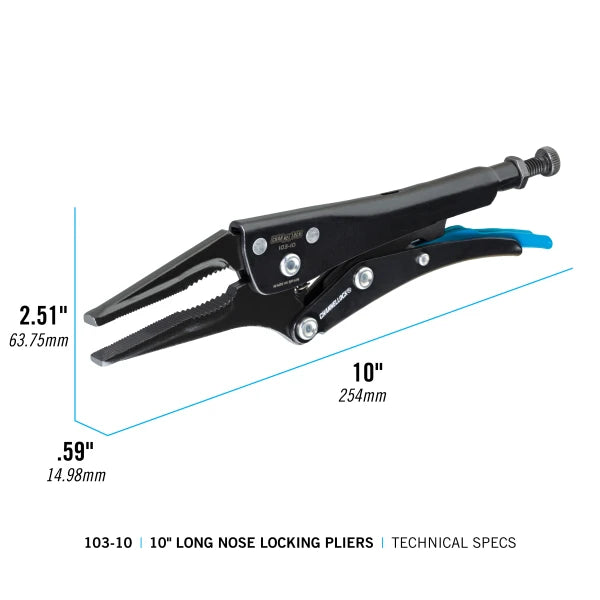 CHANNELLOCK 103-10 10" Long Nose Locking Pliers