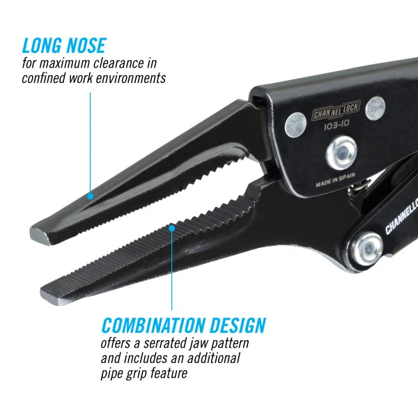 CHANNELLOCK 103-10 10" Long Nose Locking Pliers