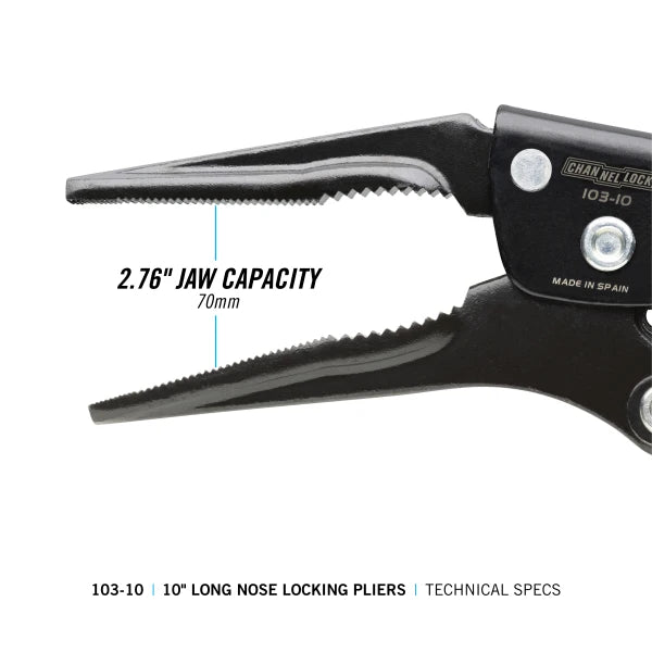 CHANNELLOCK 103-10 10" Long Nose Locking Pliers