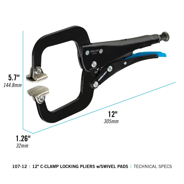 CHANNELLOCK 107-12 12" C-Clamp Locking Pliers