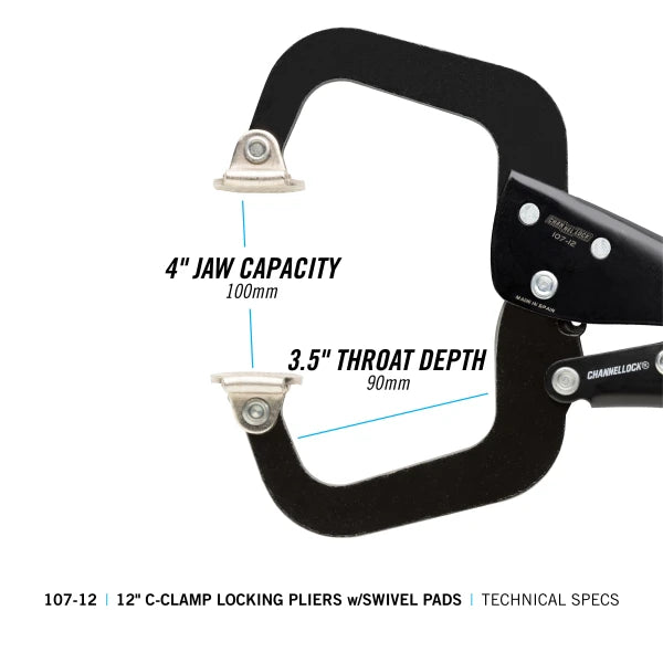 CHANNELLOCK 107-12 12" C-Clamp Locking Pliers