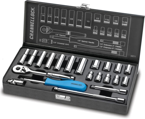 CHANNELLOCK 34211 21-Piece 1/4" Drive SAE Socket Set - Tool Leaks