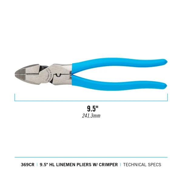 CHANNELLOCK 369CR 9.5" High-Leverage Linemen Pliers with Crimper - Tool Leaks