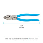 CHANNELLOCK 369CR 9.5" High-Leverage Linemen Pliers with Crimper - Tool Leaks