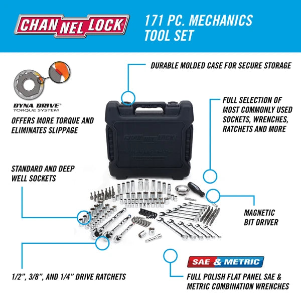 CHANNELLOCK 39053 171-Piece Mechanics tool set