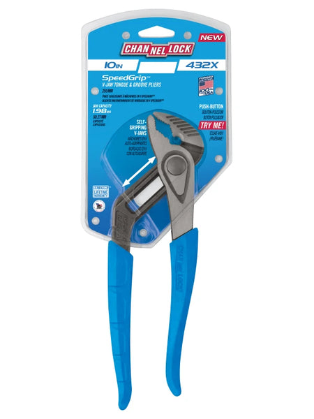 CHANNELLOCK 432X 10" SPEEDGRIP V-Jaw Tongue & Groove Pliers