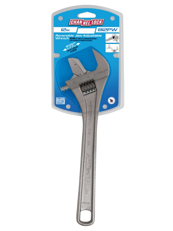CHANNELLOCK 812PW 12" Reversible Jaw Adjustable Wrench