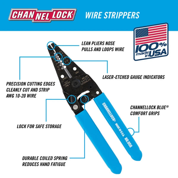 CHANNELLOCK 958 6" Wire Stripper