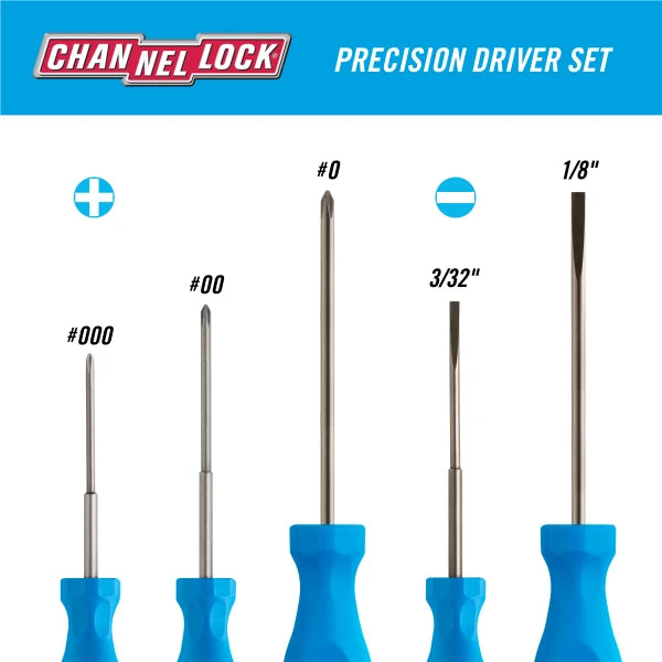 CHANNELLOCK SP-5H 5-Piece Precision Screwdriver Set