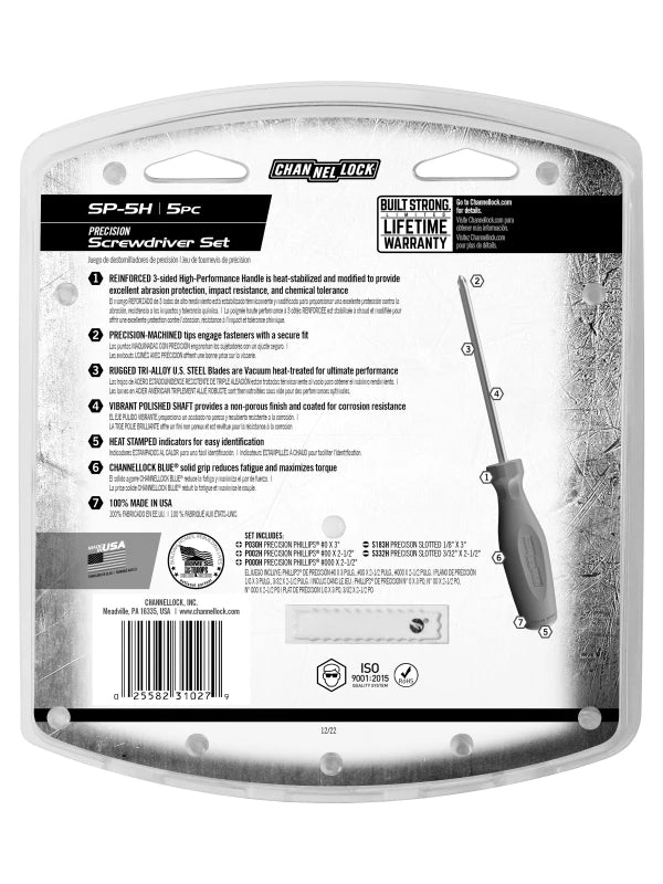 CHANNELLOCK SP-5H 5-Piece Precision Screwdriver Set