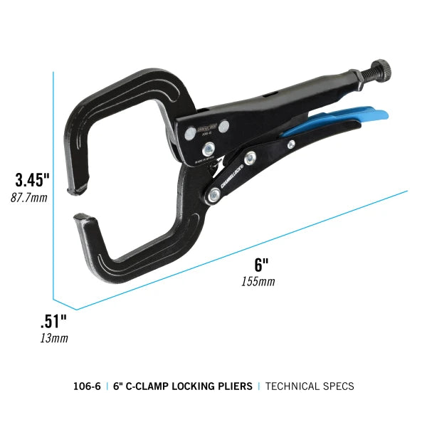 CHANNELLOCK 106-6 6" C-Clamp Locking Pliers