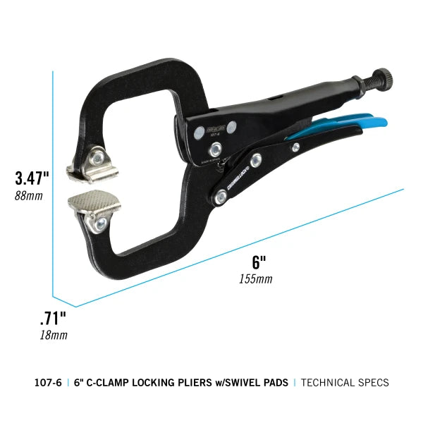 CHANNELLOCK 107-6 6" C-Clamp Locking Pliers
