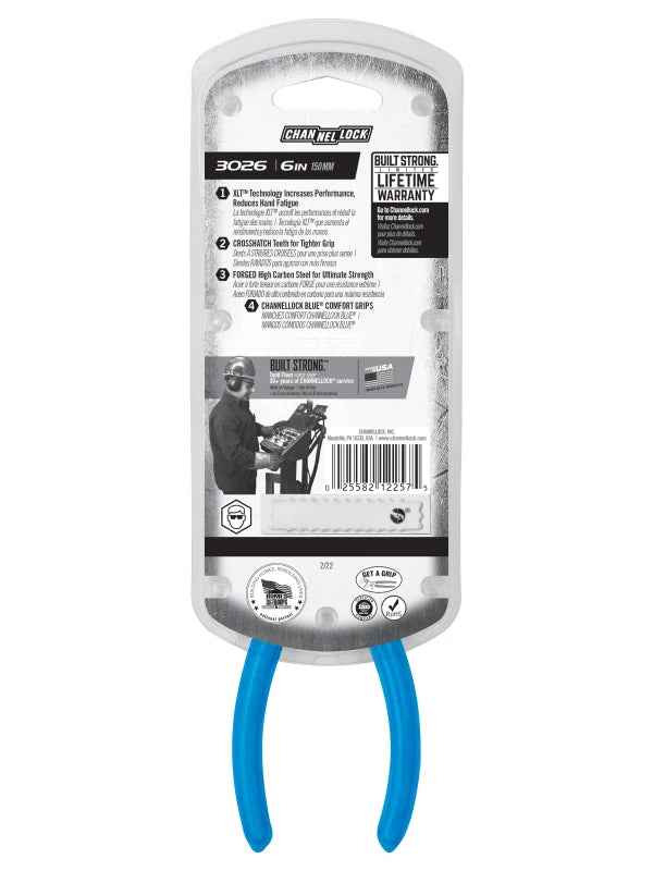 CHANNELLOCK 3026 6" Long Nose Pliers, No Cutter