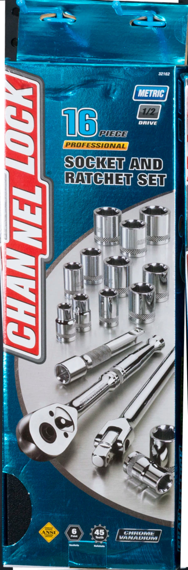 CHANNELLOCK 32162 16-Piece 1/2" Drive Metric Socket Set
