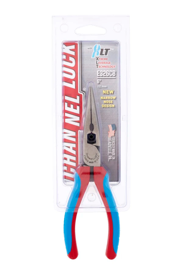 CHANNELLOCK 326CB 6" HL Long Nose Pliers with CODE BLUE Grips - Tool Leaks