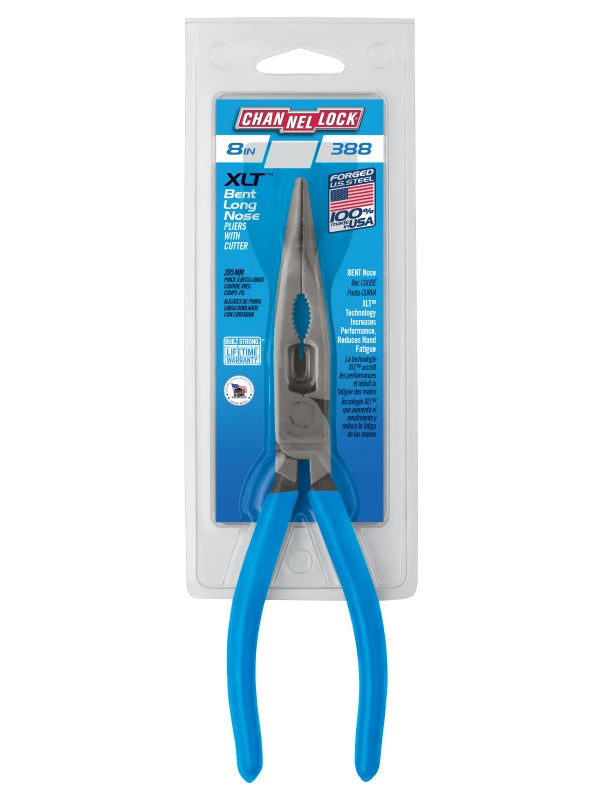 CHANNELLOCK 388 8" High-Leverage Bent Long Nose Pliers