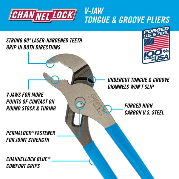 CHANNELLOCK 422 9.5" Tongue & Groove Pliers