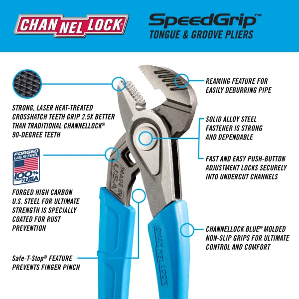 CHANNELLOCK 428X 8" SPEEDGRIP Tongue & Groove Pliers - Tool Leaks