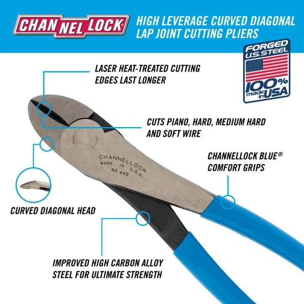 CHANNELLOCK 449 9.5" High-Leverage Diagonal Cutting Pliers