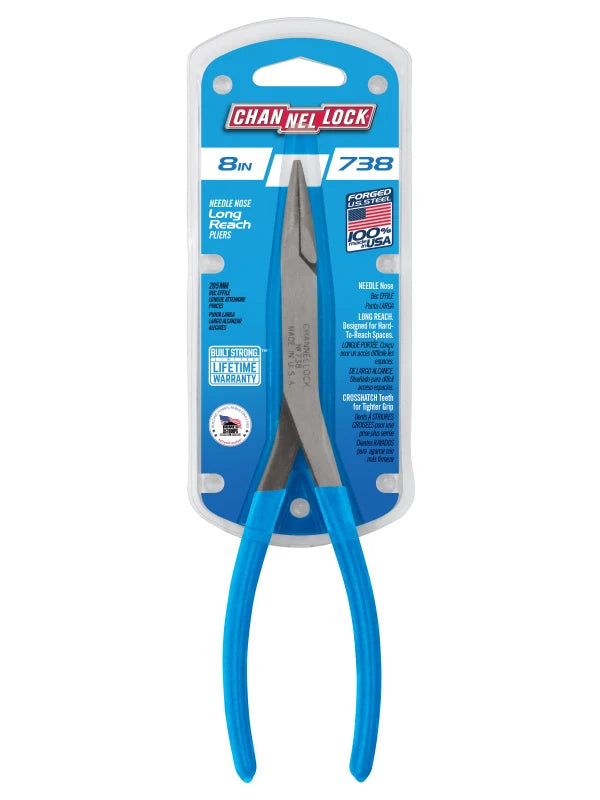 CHANNELLOCK 738 8" Long Nose Pliers