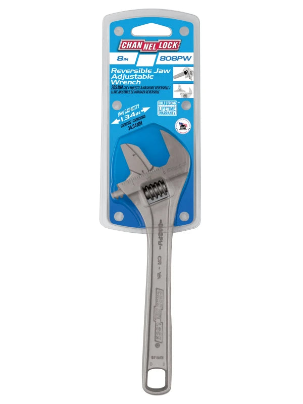 CHANNELLOCK 808PW 8" Reversible Jaw Adjustable Wrench - Tool Leaks