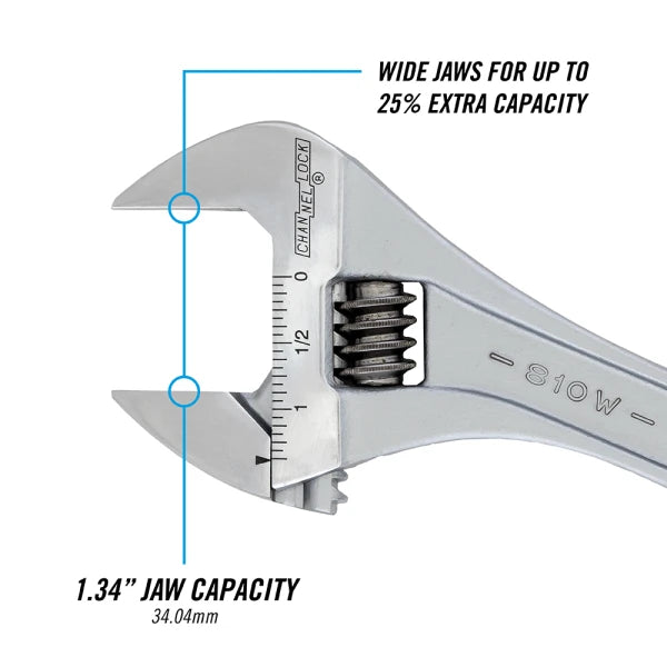 CHANNELLOCK 810W 10" Wide Adjustable Wrench