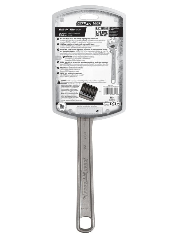 CHANNELLOCK 812W 12" Wide Adjustable Wrench