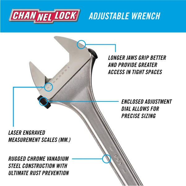 CHANNELLOCK 830 30" Adjustable Wrench - Tool Leaks