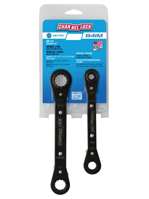 CHANNELLOCK 841M 2-Piece Ratcheting Wrench Set